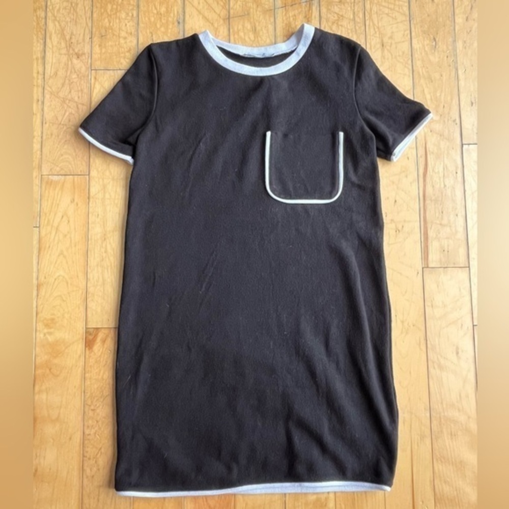 Zara Trafaluc Black and White T-Shirt Dress Size Small
